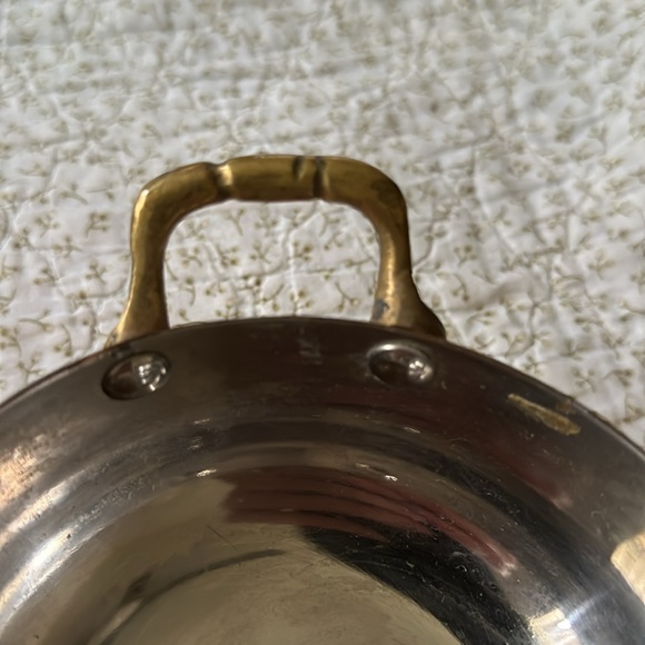 Copper Double Handled Pot w/5” diameter and silver colored lining (ALX) - Picture 7 of 7